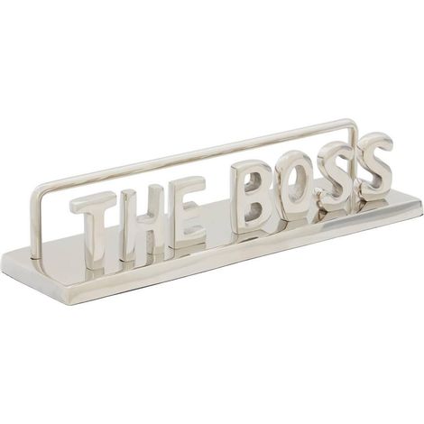 Mot Déco à Poser "The Boss" 31cm Argent (1/5)