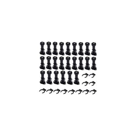 24 Patas de plástico para armarios y muebles (80 mm-100 mm) Patas ajustables de plástico negro con base de montaje con clip para armarios de cocina, roperos y gabinetes - Crezuo (1/4)
