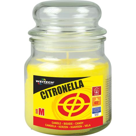 Weitech Zitronella Kerze, 340 g für 65 Stunden - zur Abwehr von Mücken (1/4)