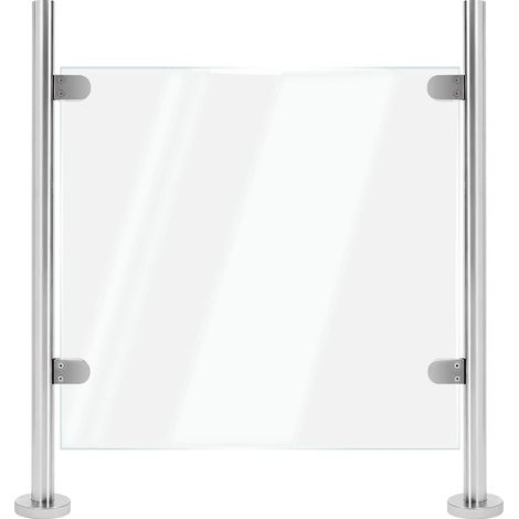 Stainless Steel Balustrade Posts 90cm, Glass Balustrade Kit for 12mm Panels, Railing Column for Balcony, Staircase, Swimming Pool, Terrace (End Post)