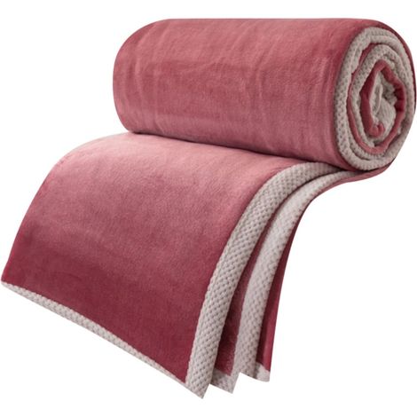 Couverture Polaire Double Face - Flanelle Épaisse - Pour Canapé Lit Chaise - Hiver Sieste Décoration Intérieure - 130 x 180 cm - 510 g (1/4)