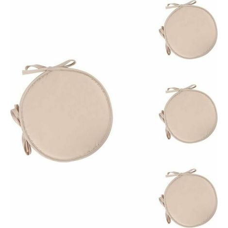 Set of 4 Round Seat Cushions Round Chair Pads Chair Cushions for Dining Room Garden Home Office Kitchen(beige)