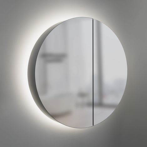 Armoire Miroir pour Salle de Bain Ø 60 cm, Chrom (1/5)