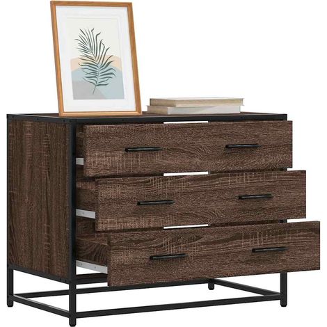 Schubladenschrank Braun Eichen-Optik 70x41x56 cm Holzwerkstoff