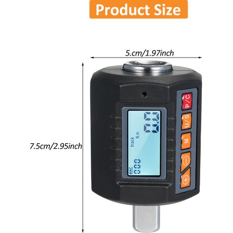 Eosnow Testeur de clé dynamométrique à affichage numérique ENC-340, entraînement 1/2'', pour 3/8'' et 1/4'', avec alarme sonore et lumineuse, 4 unités rétroéclairées - Pour vélo, moto, bricolage, répa
