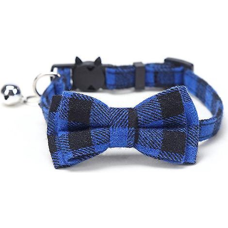 2 Pic Collier Chat Bleu, Collier Chat Avec Cloches Et Noeud Papillon, Collier Mignon Pour Chatons Et Chats (1/5)