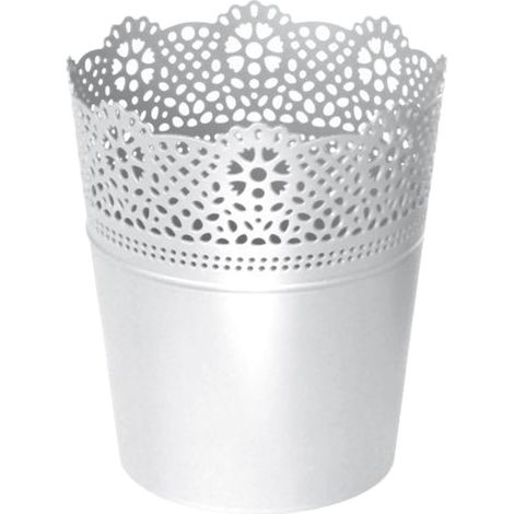 Maceta LACE , dimensiones 13,5x13,5x15,5 cm, color Blanco
