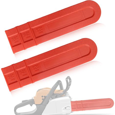 Protection de scie à chaîne - 2 pièces, couverture de protection de barre de scie pour scie à chaîne 12" 14" 16", couverture de chaîne de scie, plastique durable, pièces de coupe, outil, plaque de pro (1/5)