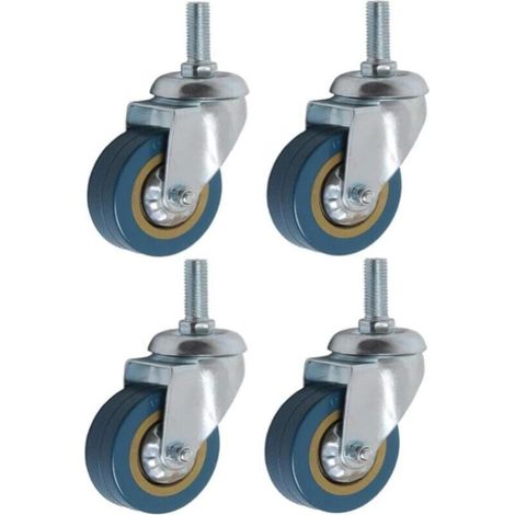 Juego de 4 ruedas giratorias de 360° para muebles, 75 mm, M10, de alta resistencia.