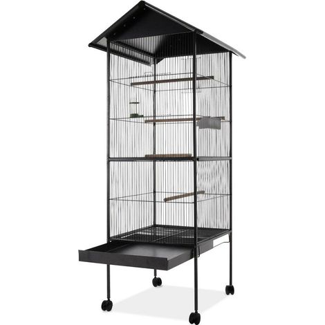 Voliera per Uccelli Pappagalli Canarini Parrocchetti 160cm Gabbia Grande Metallo (1/5)