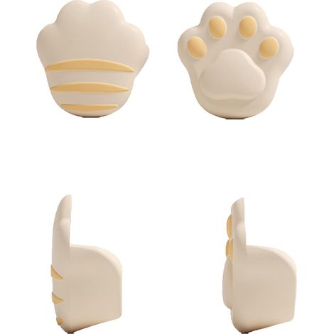 Lot de 4 protections d'angle de table en forme de patte de chat pour bébés et enfants (beige) (1/5)