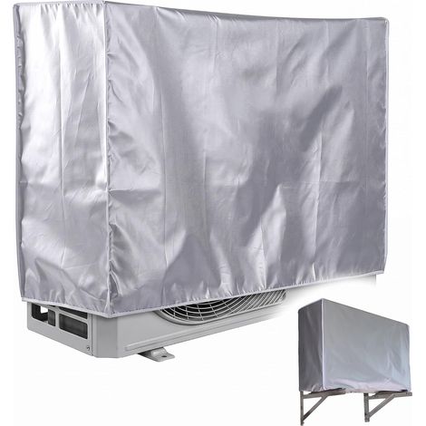 Cache Climatiseur Extérieur 80x30x57cm, Housse de Protection Étanche pour Pompe à Chaleur et Unité Extérieure, Bâche en Polyester Anti-UV, Anti-Neige et Anti-Poussière pour Climatisation 1-1.5P (1/5)