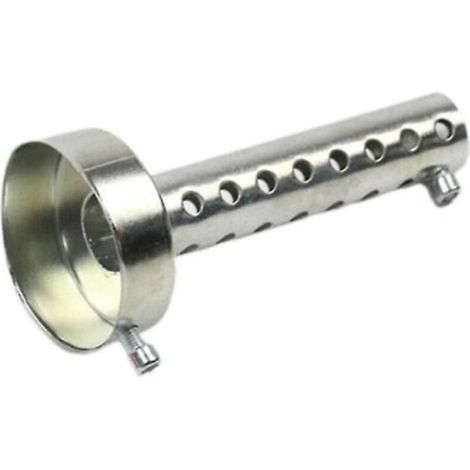 60-mm-Motorradauspuffschalldämpfer. Der Auspuffschalldämpfer ist für die Verwendung mit einem DB-Killer geeignet. Weiß, 11-Crezuo