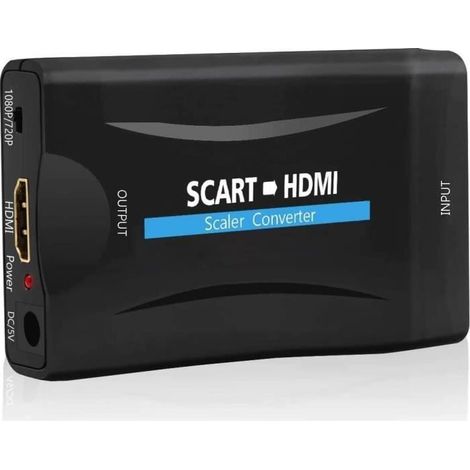 Convertisseur Peritel vers HDMI, Adaptateur SCART vers HDMI convertisseur Audio Vidéo Rater Support HDMI 720-1080P Sortie pour[3] (1/4)