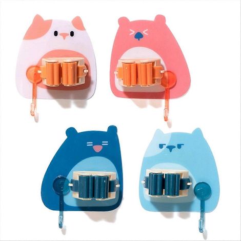 Fixation Murale Ourson pour Serpillière, Crochet Inclus, Imperméable, Installation Facile, Support Mural Rigide, Accessoire Ménager Antidérapant (1/5)