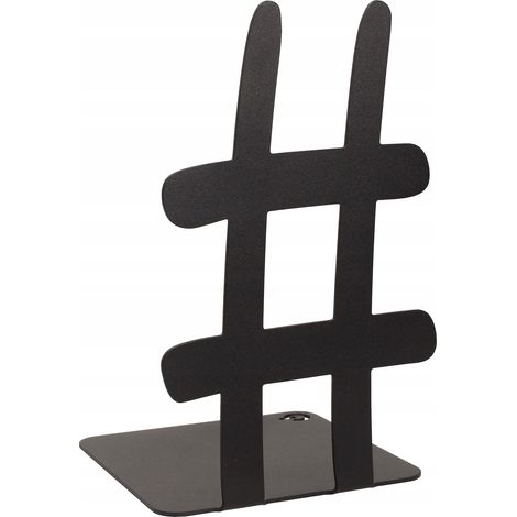 Fermalibri per libreria, in acciaio, 18 cm, nero