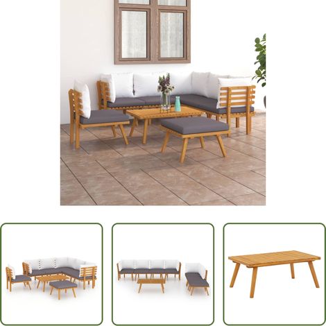 vidaXL Akazienholz - 8-tlg. Garten-Lounge-Set mit Kissen Massivholz Akazie (1/5)