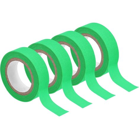 sourcing map Lot de 4 rouleaux ruban adhésif fluorescent néon, 1,5 cm x 5 m, vert, pour décoration (1/5)
