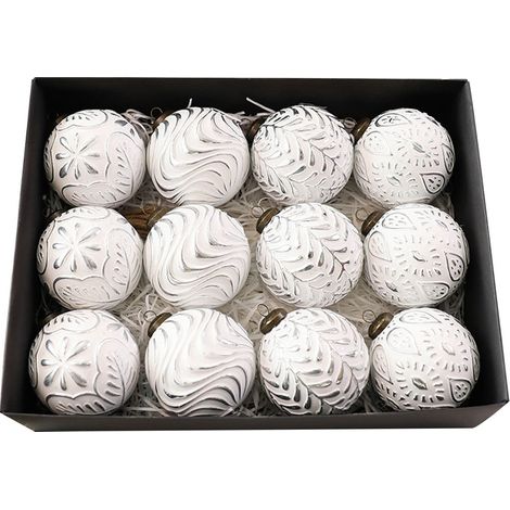 Boule De Noël - 80 mm - Cuivre Vieilli - Pour Décoration Intérieure De Sapin - Lot De 12 (1/5)