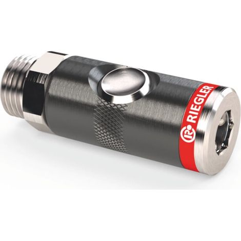 RIEGLER Raccord de sécurité avec filetage extérieur, aluminium, filetage extérieur du raccord : 1/4 pouce