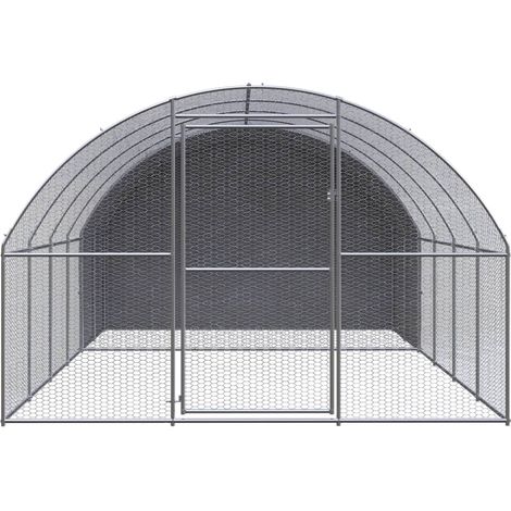 vidaXL Außengehege für Hühner 3x4x2 m verzinkter Stahl