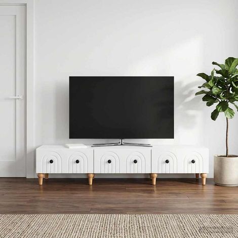 vidaXL Mobile TV Bianco 147 x 34,5 x 30 cm Legno ingegnerizzato (1/5)