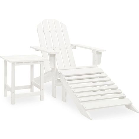 Chaise de jardin Adirondack avec pouf et table Sapin Blanc (1/5)
