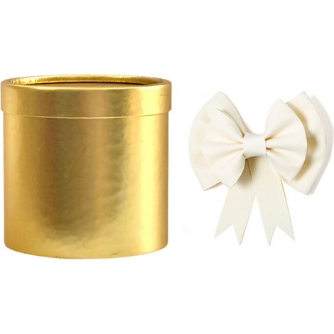 Elegante cofanetto regalo con piccoli fiori e fiocchi - Oro (1/2)