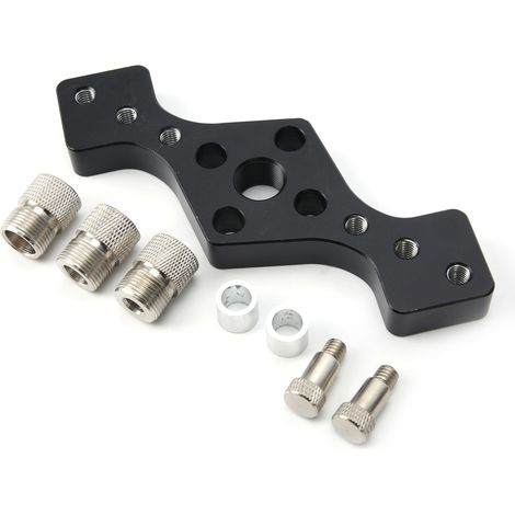 Bohrwerkzeug aus Aluminiumlegierung für die Holzbearbeitung, gerade Bohrschablone für gerade Löcher, schwarzer Positionierer (1/5)