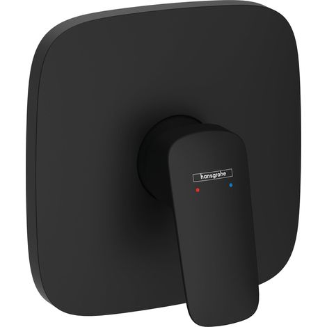 Mitigeur de douche encastré, Robinet douche carré1 sortie, Mitigeur monocommande pour iBox universal, Noir mat, 71605670 (1/5)