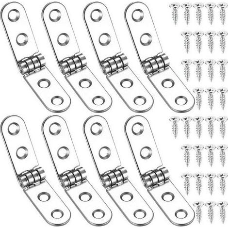 8 Pcs Charnières Pliantes à 180 Degrés, Charnières Rabattables, Charnière de Porte Autonome pour Machine à Coudre, Table Pliante, Meubles de Cuisines, Armoires, Portes (1/4)