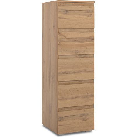 Commode fine 5 tiroirs Image naturel (1/5)