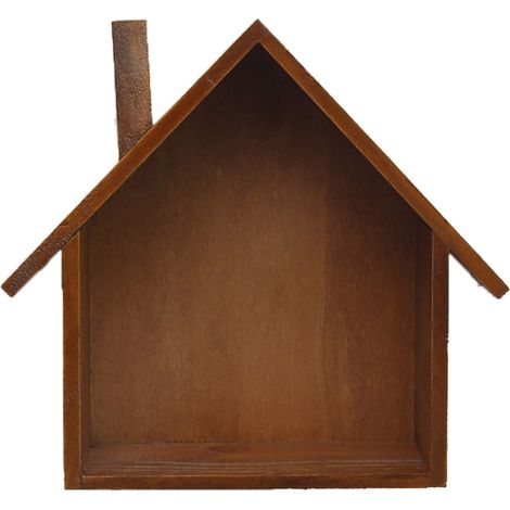 Étagère Murale En Forme De Maison - Support De Rangement Décoratif - Pour Salon Chambre Cuisine Salle De Bain - 1 Pièce (1/2)