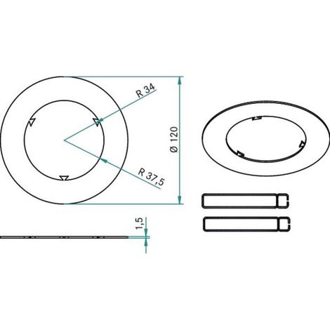brumberg Reduzierring 120mm 81004070 weiß matt Aluminium (1/2)
