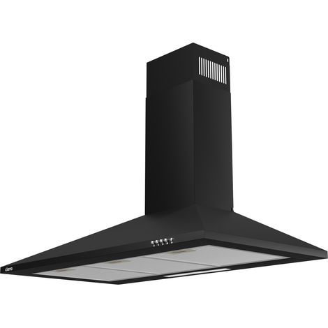 CIARRA Hotte Décorative Murale 90cm Hotte  3 Vitesses 370m3h Recyclage ou Evacuation Filtre au Charbon NON INCLUS