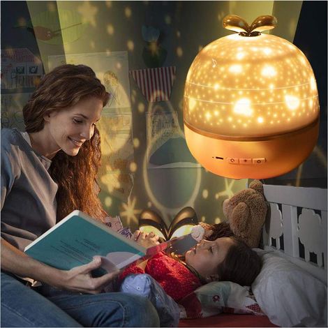 Veilleuse projecteur d'étoiles pour enfants, lampe de projection rotative à 360° pour anniversaire, cadeau idéal pour les bébés et les enfants, jouet parfait pour décorer les chambres de garçons et de