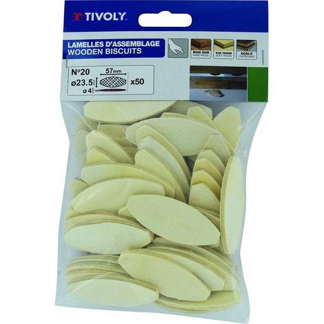 Tivoly XT60634063020 - Lamelle di assemblaggio in legno, 23,5 x 57 x 4 mm, n. 20