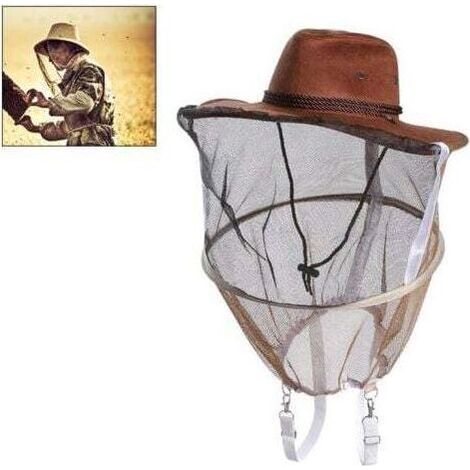 Chapeau d'apiculteur avec voile, polycoton, voile d'apiculteur, chapeau d'apiculteur, masque anti-moustiques, casquette, pêche en plein air, filet de protection pour la tête, protection du visage (1/5)