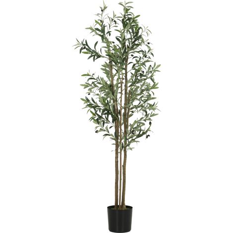 HOMCOM 175 cm Artificial Olive Tree, Tall Faux Plant with 787 Leaves (1/5)