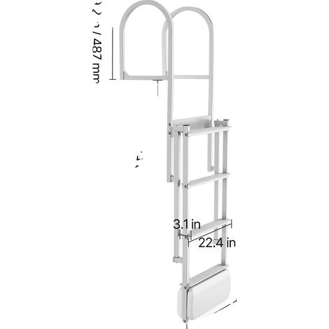 Échelle de quai, capacité de poids de 500 lbs, marches antidérapantes, 4 Étapes (1/2)