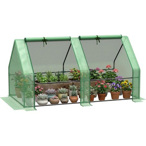 Serre de jardin avec bâche en PE renforcée et structure en acier, 180 x 90 x 90 cm, verte fini anti-rouille pour une durabilité accrue (1/5)