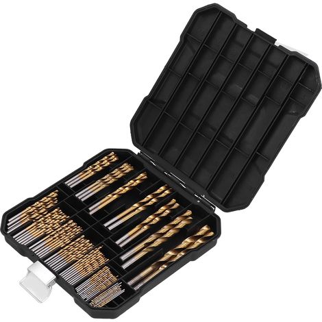 Foret HSS Titane 99 Pièces 1.5-10mm, 14 Tailles avec Boîte de Rangement (1/5)