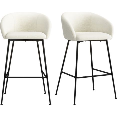 CHLOE-Fauteuil de bar en tissu Luxury Ecru (x2) (1/5)