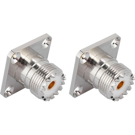 2PCS Connecteur RF Coaxial SO239 Femelle Panneau à 4 Trou pour Châssis UHF (1/5)