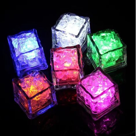 （ Lot de 12）Glaçon Lumineux LED, Lot de 12 Coloré Flash Ice Cube Couleur Lumineux pour Champagne Tour, fête, Mariage, Club et Barre