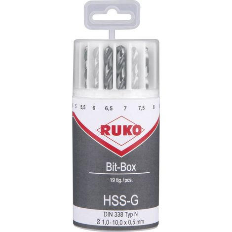 RUKO Punta HSS set 19 pz. 1-10mm - 214225 (1/2)