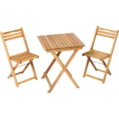 Porto Set 3tlg 2 Stühle Tisch 60x60cm Eukalyptus