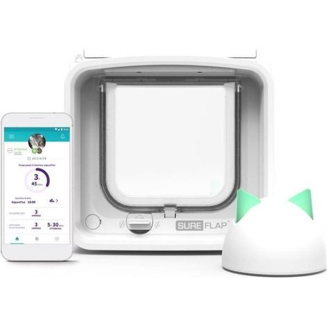 SUREFLAP Chatiere Connect a puce electronique + Hub - iDSCFWTB1 - Blanc (1/5)