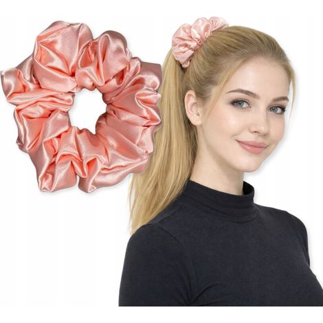 Haargummi aus Satin, ohne Gelenke, 13 cm, bequem, rosa (1/5)