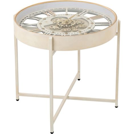 Table Basse Horloge "Brice" 64cm Blanc (1/5)
